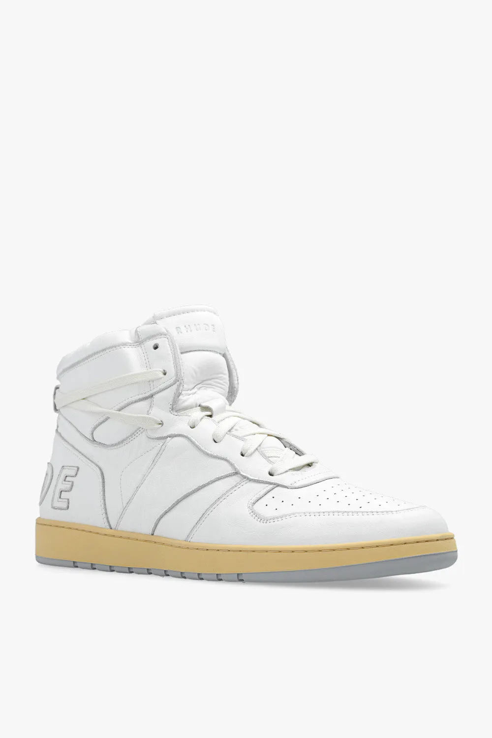 Rhude New Men's High Top Sneakers Shoes In White