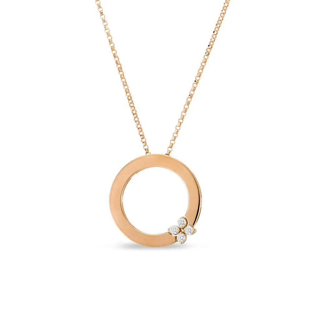 Roberto Coin Love in Verona 18ct Rose Gold Diamond Pendant Necklace