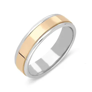 Rose Gold and Palladium 6mm Wedding Ring