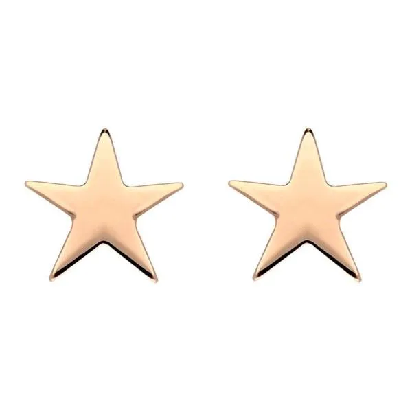 Rose Gold Sterling Silver Plated Star Stud Earrings