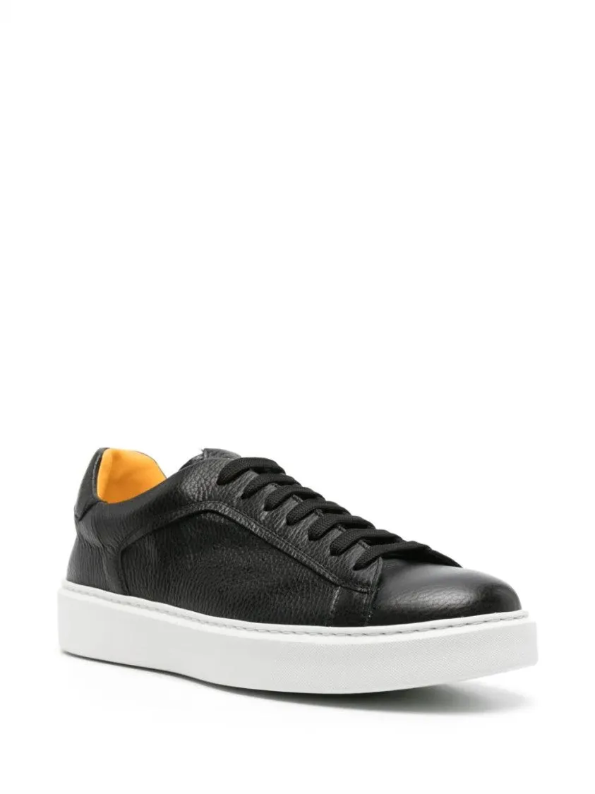 Round-Toe Leather Sneakers