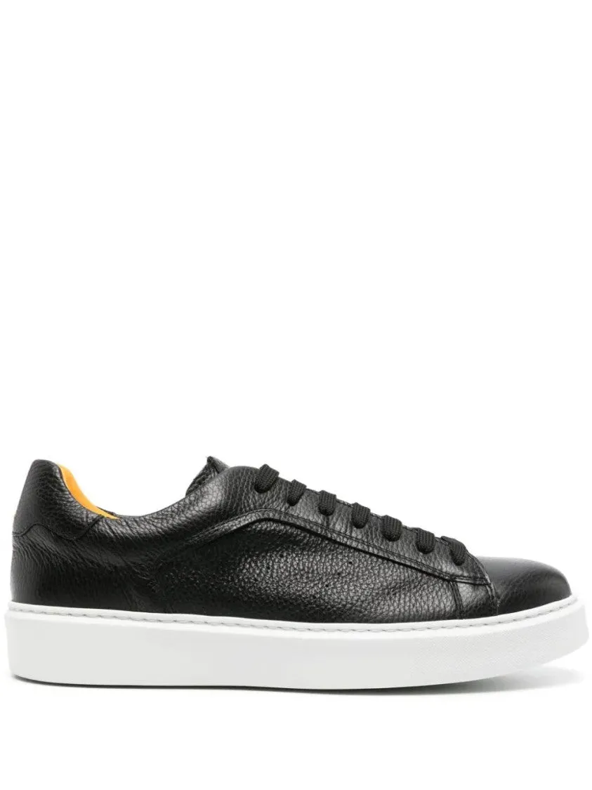 Round-Toe Leather Sneakers