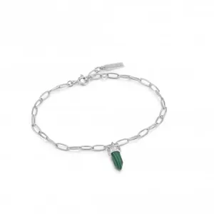 Silver Malachite Point Pendant Bracelet B039-02H-M