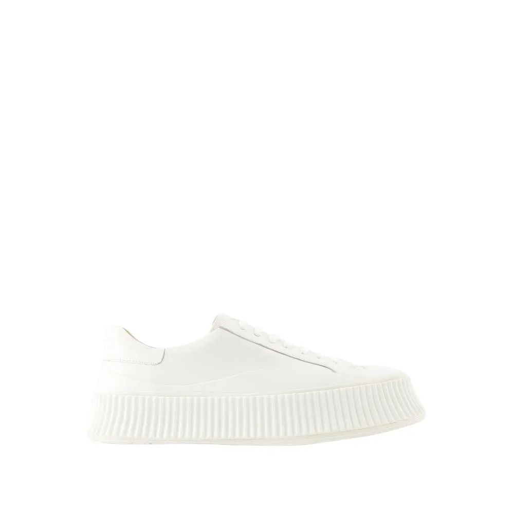 Sneakers - Leather - Beige