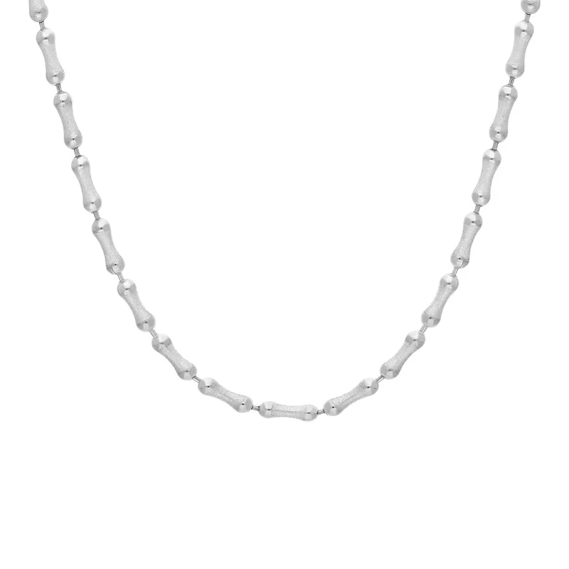Sterling Silver 16 Inch Satin Finish Bone Shaped Link Chain D