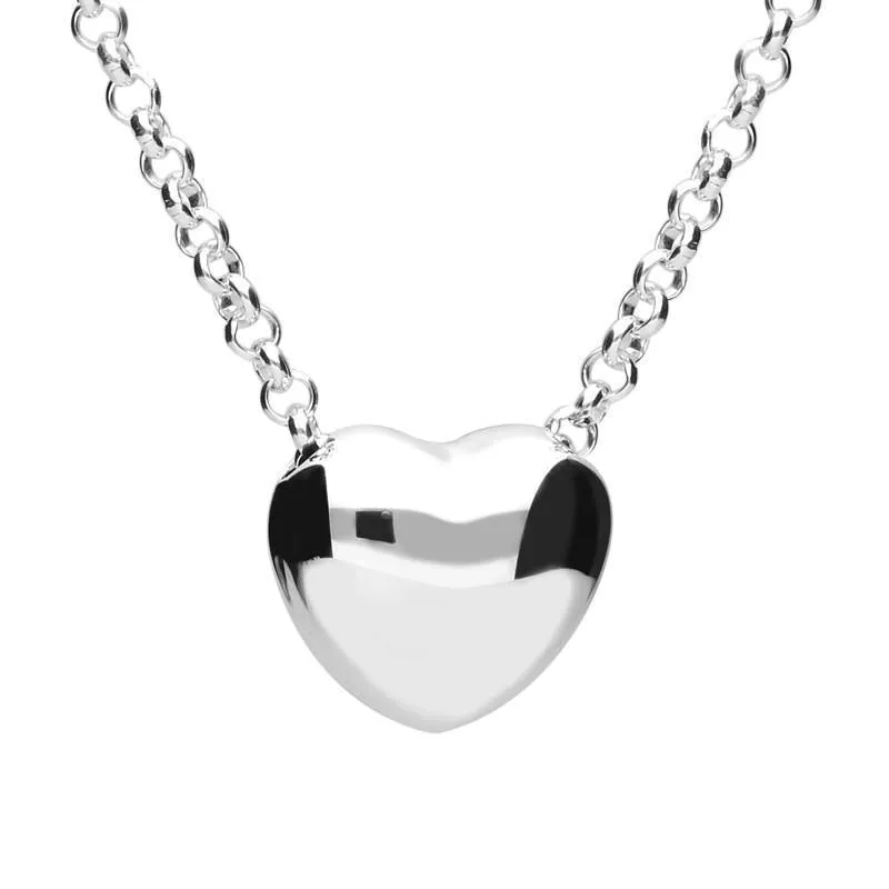 Sterling Silver 3D Heart Necklace