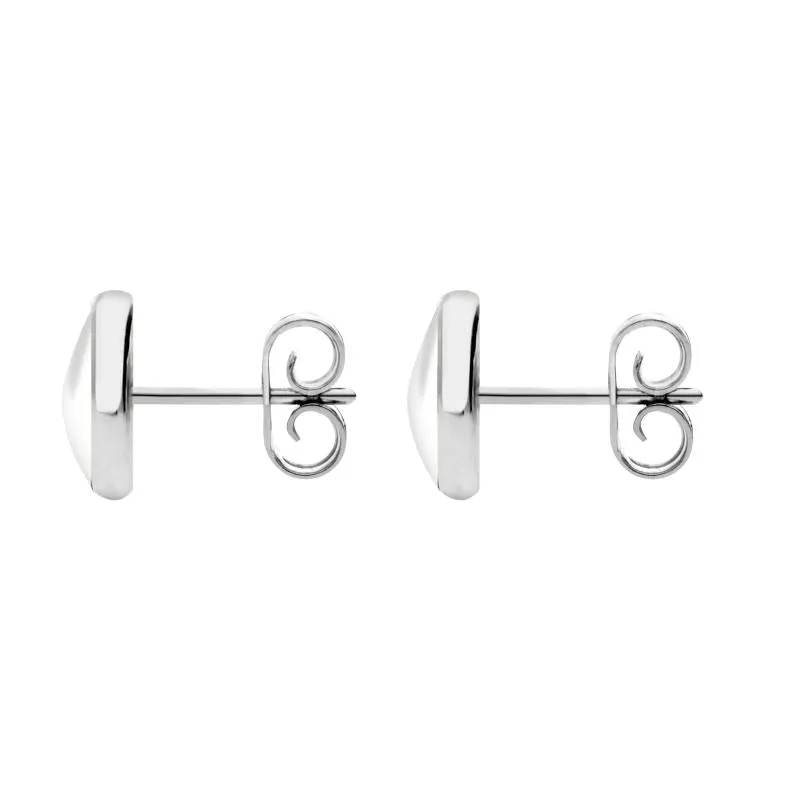 Sterling Silver Bauxite 8mm Classic Large Round Stud Earrings