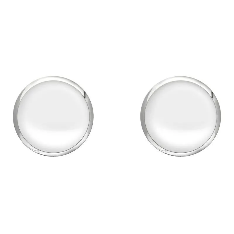 Sterling Silver Bauxite 8mm Classic Large Round Stud Earrings