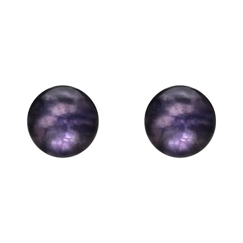 Sterling Silver Blue John 10mm Ball Stud Earrings