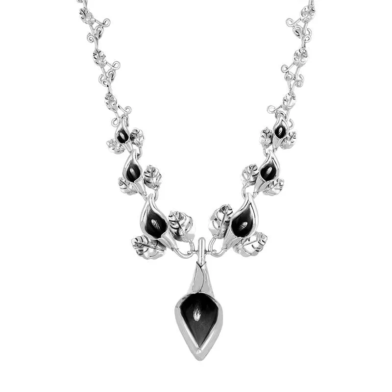 Sterling Silver Graduating Calla Lily Necklace