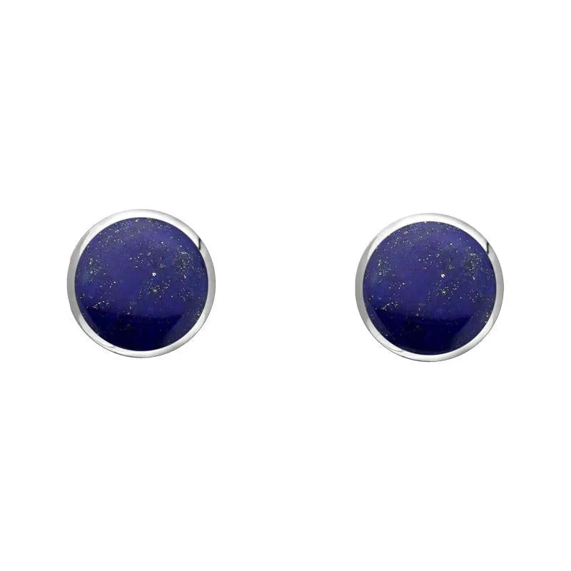 Sterling Silver Lapis Lazuli 4mm Classic Small Round Stud Earrings