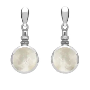 Sterling Silver Mother of Pearl Bottle Top Drop Earrings