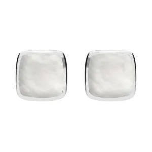 Sterling Silver Mother of Pearl Cushion Stud Earrings