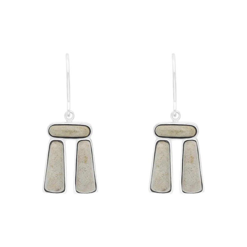Sterling Silver Sarson 3 Stone Trilithon Earrings