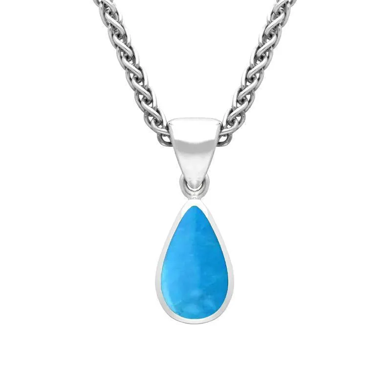 Sterling Silver Turquoise Dinky Pear Necklace