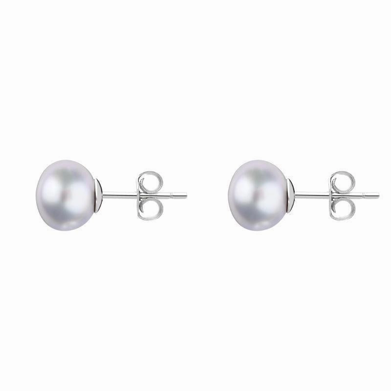Sterling Silver 5mm Grey Freshwater Pearl Stud Earrings