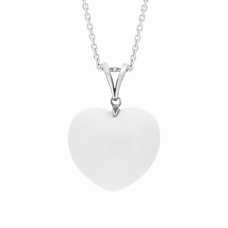 Sterling Silver Bauxite Extra Large Carved Heart Split Bail Necklace