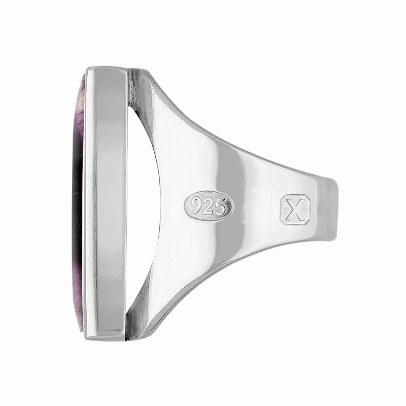 Sterling Silver Blue John Hallmark Medium Square Ring