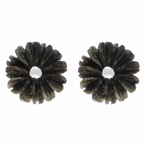 Sterling Silver Preseli Blue Stone Tuberose Daisy 8mm Stud Earrings
