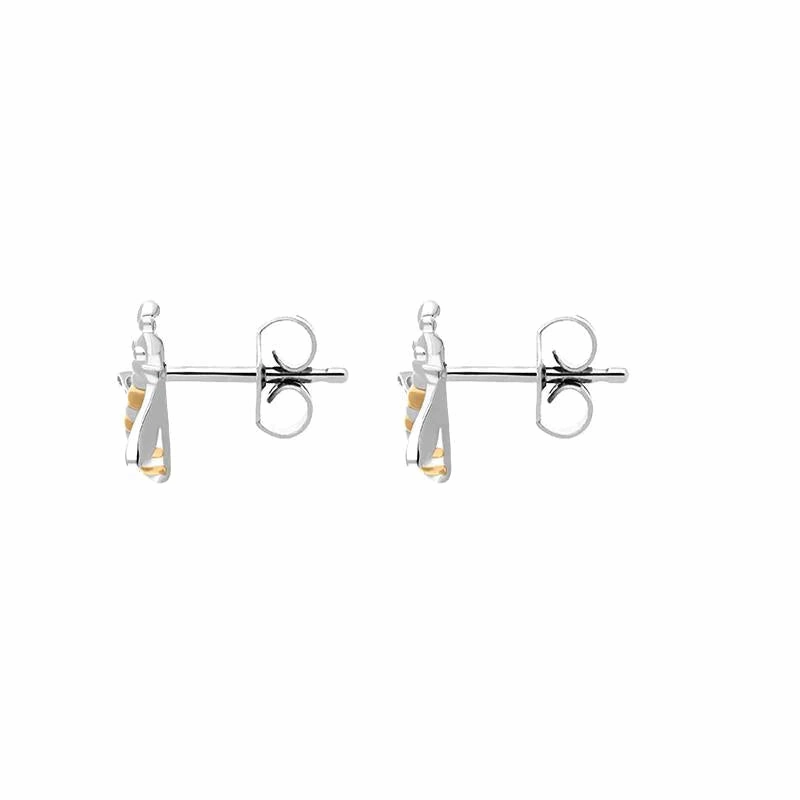 Sterling Silver Rose Gold Plated Bee Stud Earrings