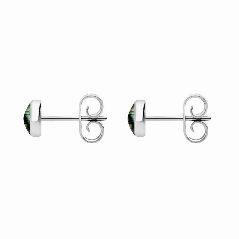 Sterling Silver Spectrolite 5mm Classic Small Round Stud Earrings