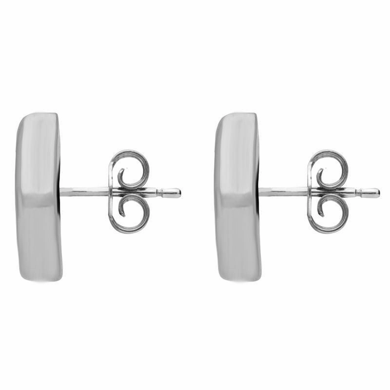 Sterling Silver Whitby Jet Freeform Pentagon Stud Earrings D