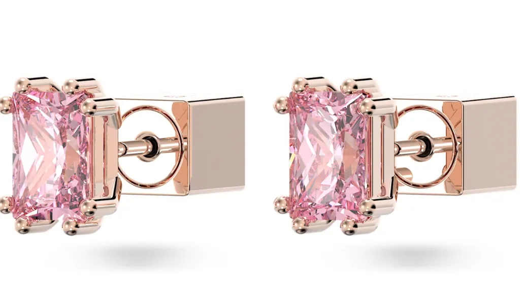 Stilla Pink Cushion Cut Stud Earrings