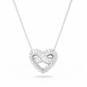Swarovski Matrix Rhodium Plated Crystal Heart Necklace
