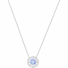 Swarovski Sparkling Dance Rhodium Plated Blue Necklace