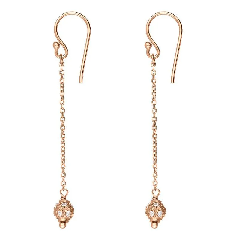 Sylva Rose Gold Plated Sterling Silver Ball Chain Drop Earrings