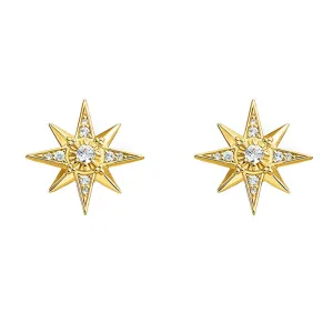 Thomas Sabo Glam & Soul Yellow Gold Plated Silver CZ Magic Stars Earrings