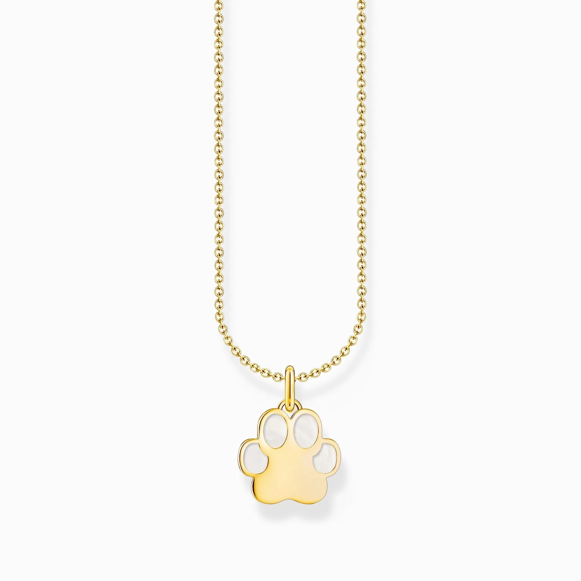 Thomas Sabo Gold Plated Sterling Silver Paw Enamel Necklace