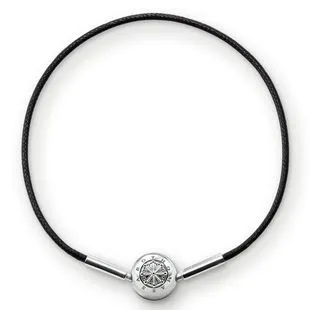 Thomas Sabo Karma Beads Sterling Silver Black Bracelet 38cm