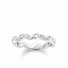 Thomas Sabo Glam And Soul Sterling Silver Diamond Leaves Ring