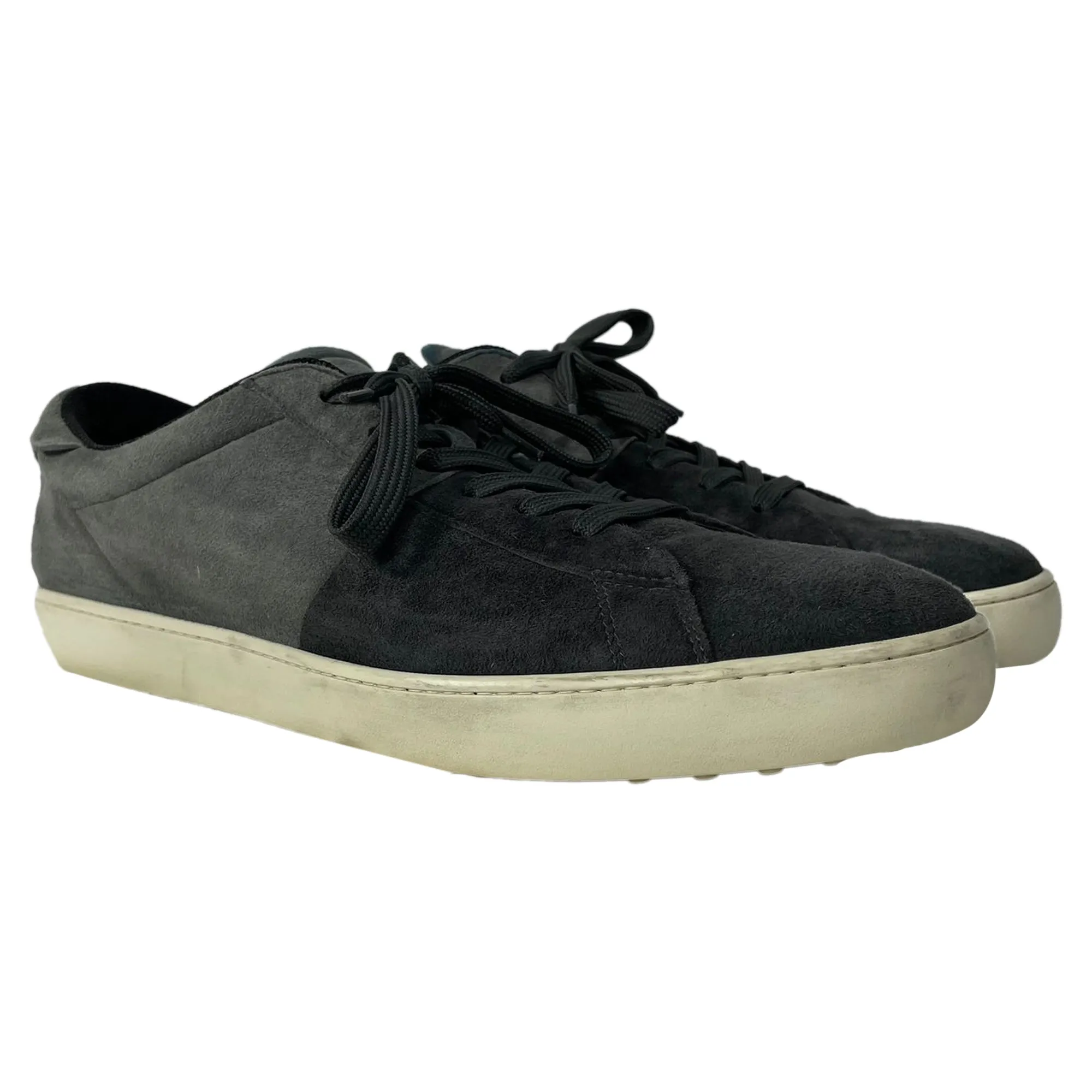 Tod's  Allacciato Color-Block Lace-Up Sneakers in Black and Grey Suede