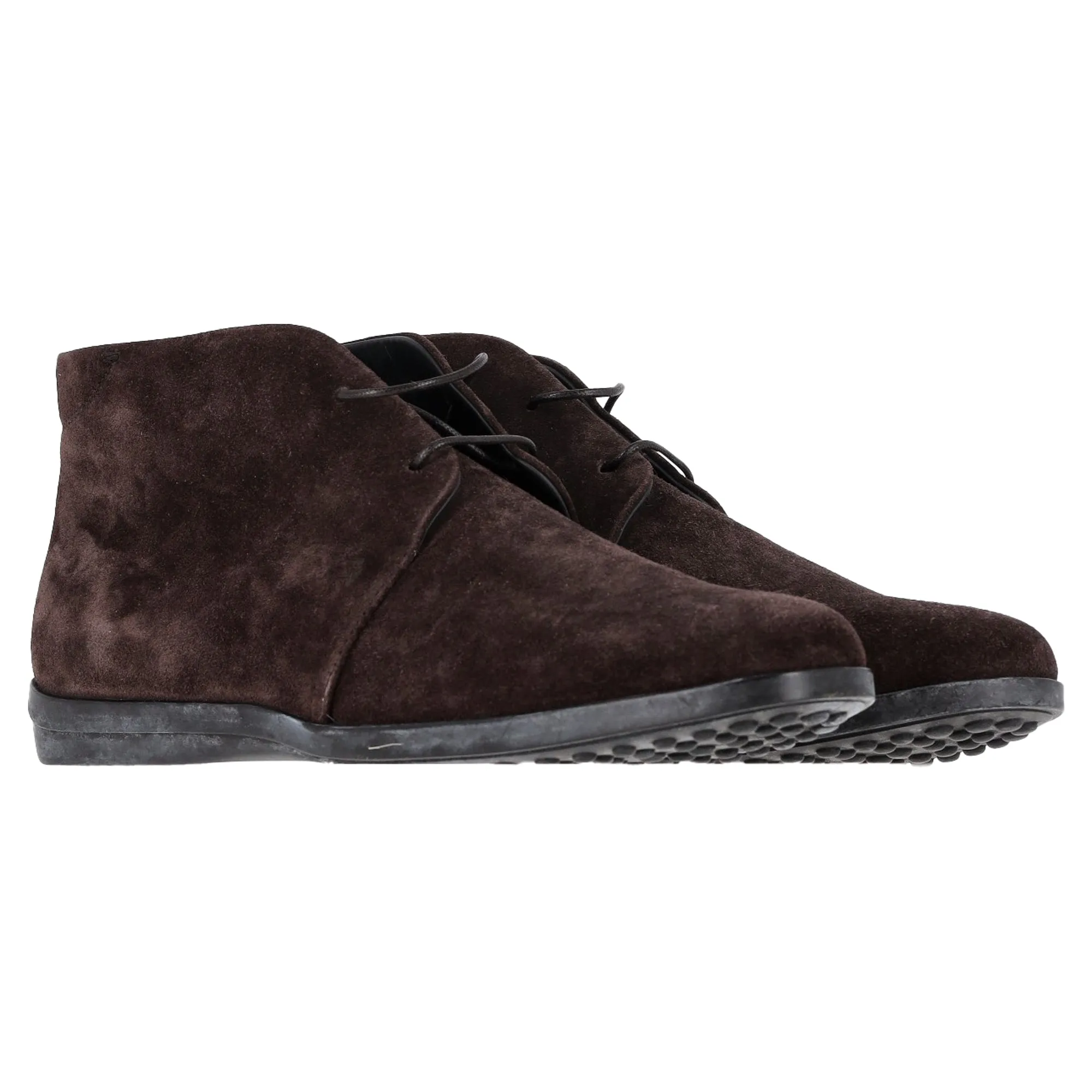 Tod's Desert Lace-Up Ankle Boots in Brown Suede