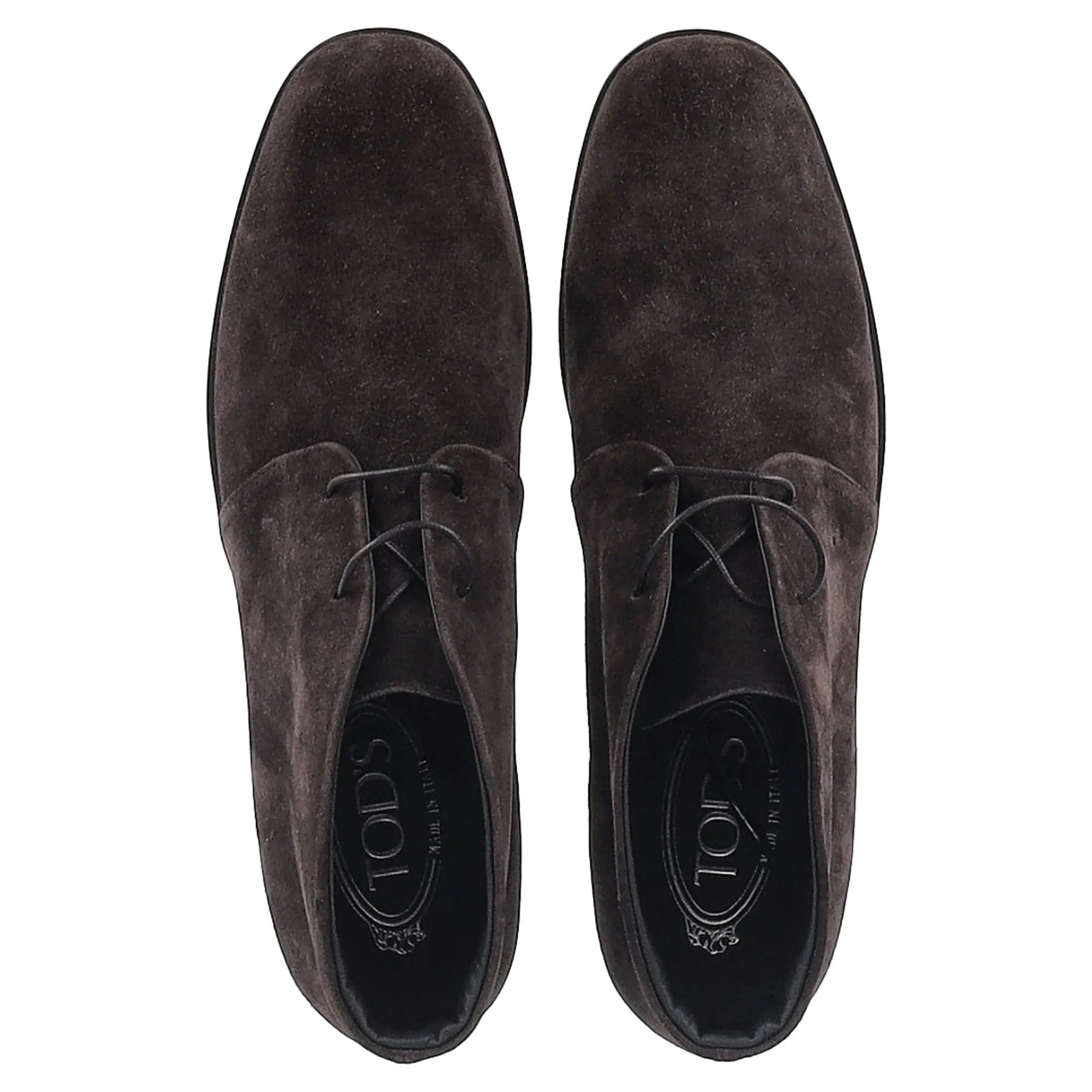Tod's Desert Lace-Up Ankle Boots in Brown Suede