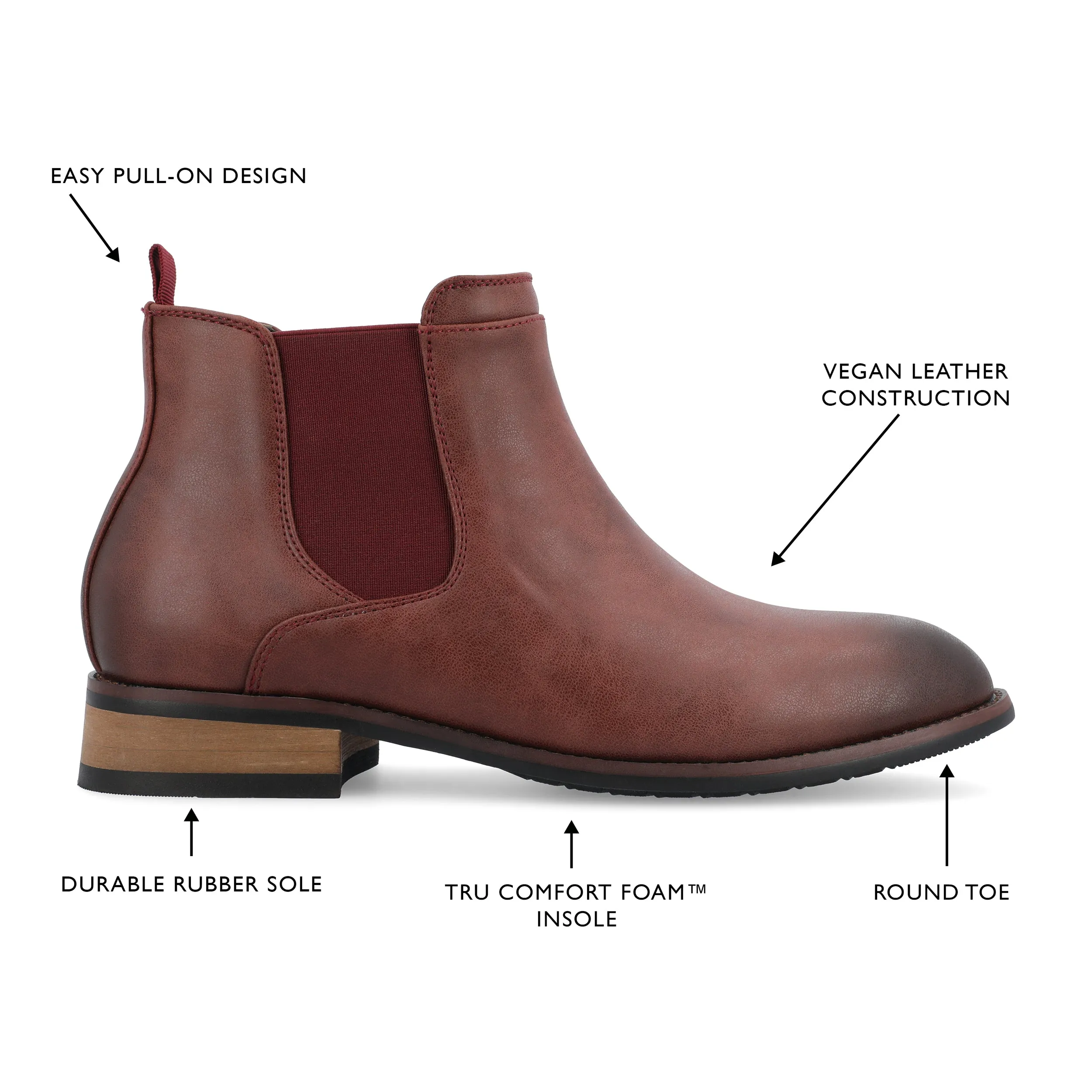 Vance Men's Landon Wide Width Chelsea Dress Boot