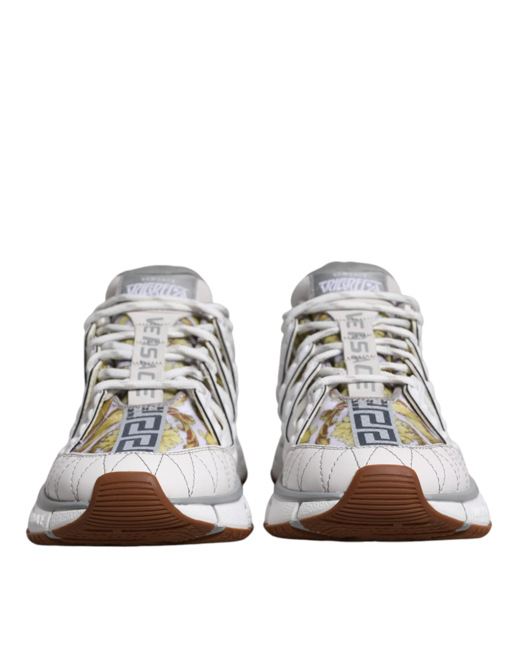 Versace  Trigreca Barocco Print Low Top Sneakers Men's Shoes