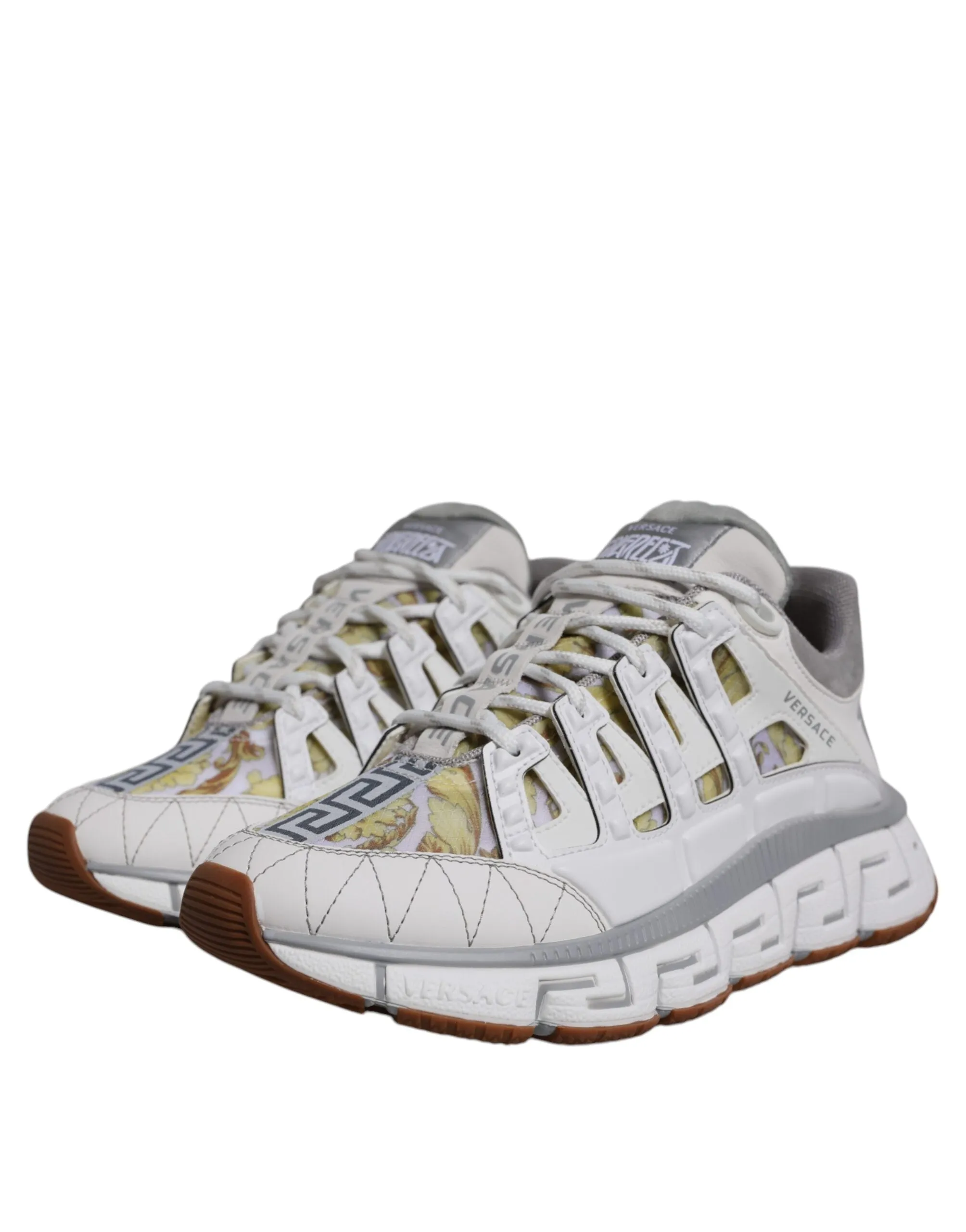 Versace  Trigreca Barocco Print Low Top Sneakers Men's Shoes