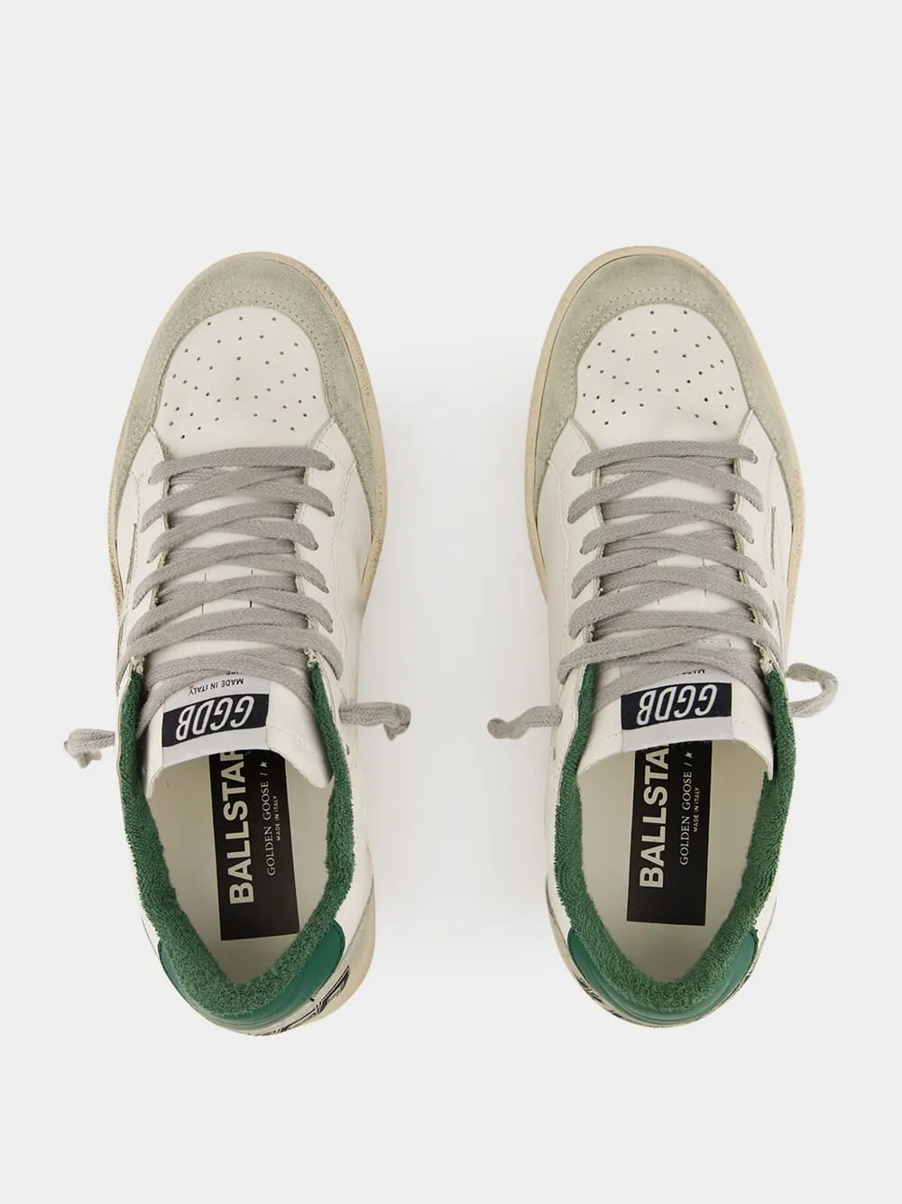 White and Green Ballstar Sneakers with Matt Heel