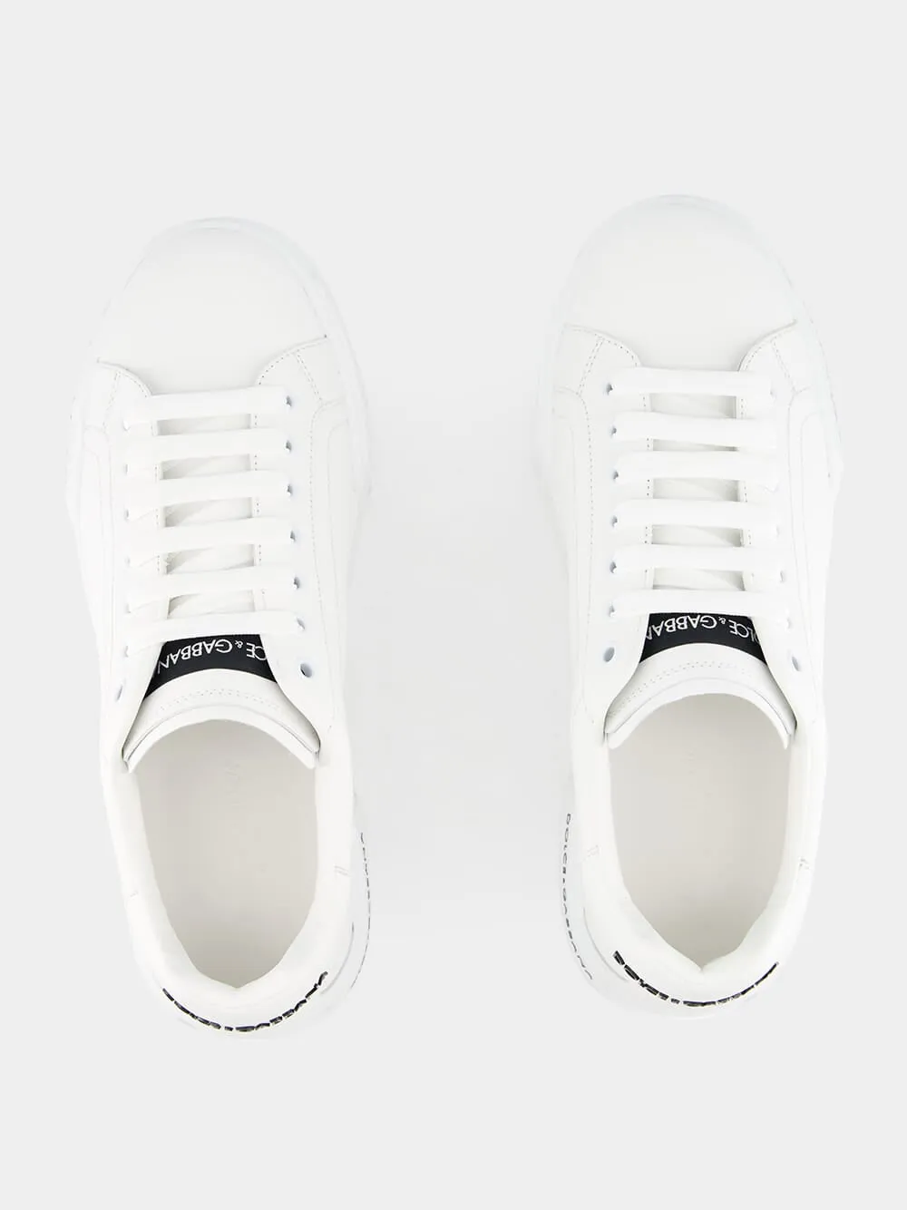 White Calfskin Nappa Portofino Sneakers