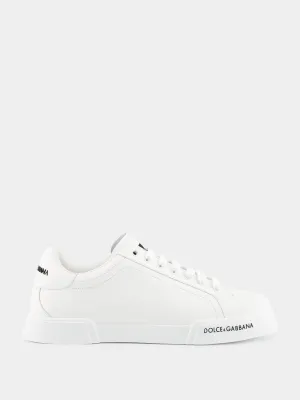 White Calfskin Nappa Portofino Sneakers