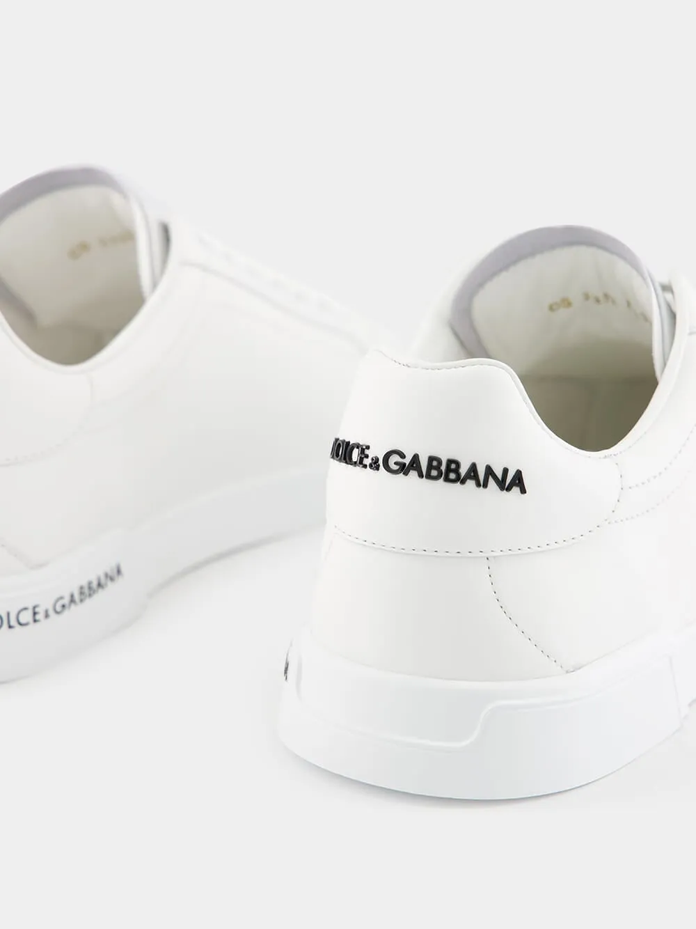 White Calfskin Nappa Portofino Sneakers