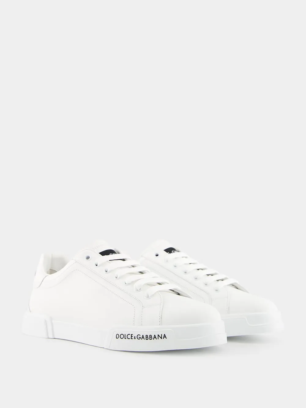 White Calfskin Nappa Portofino Sneakers