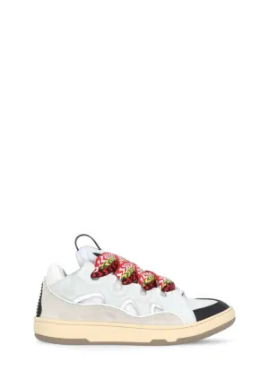 White Leather Curb Sneakers
