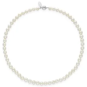 White Pearl 8mm Round Bead Necklace