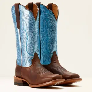 Women's Frontier Tilly Western Boot In Tan/blue