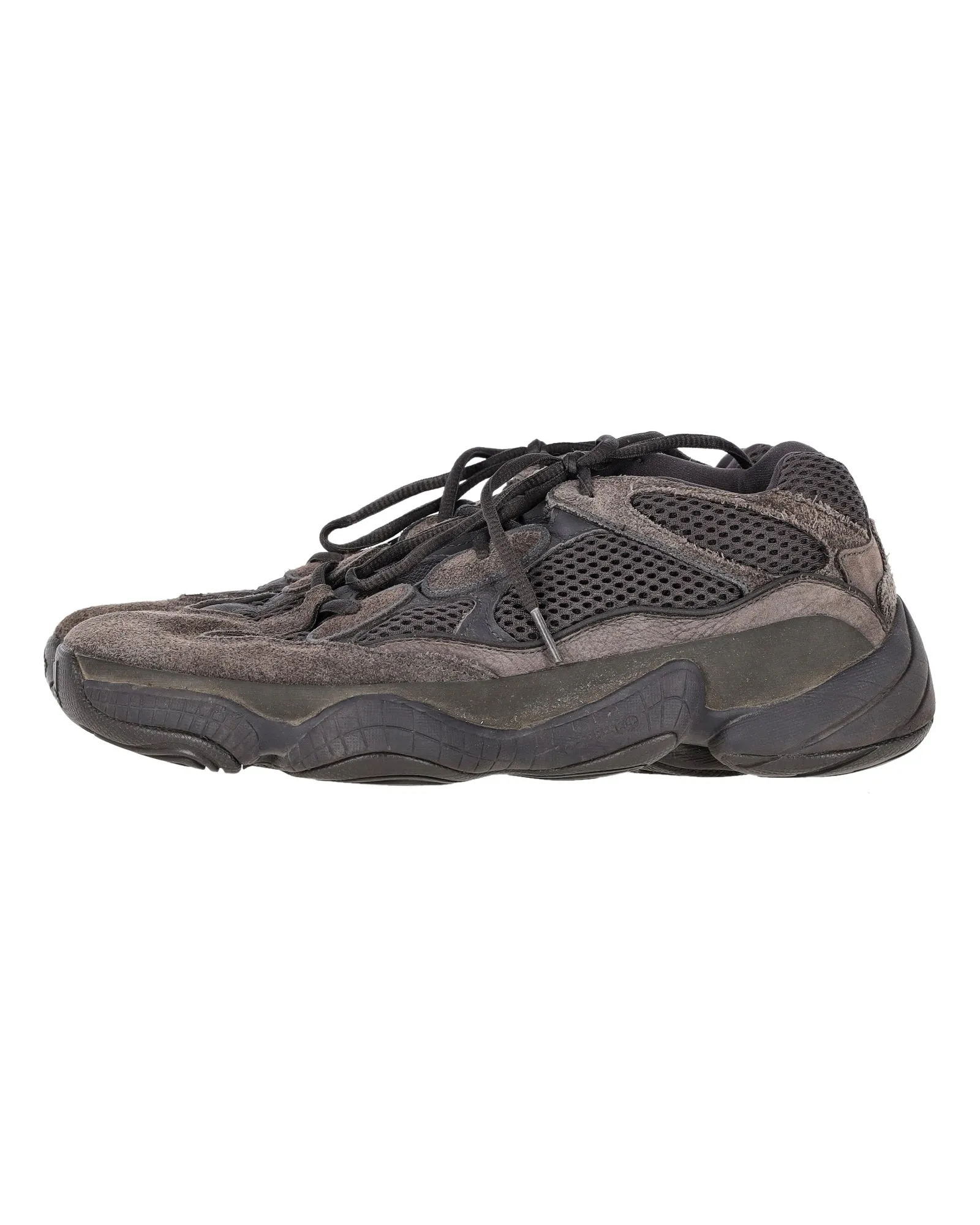 Yeezy x Adidas 500 'Granite' Sneakers in Grey Suede and Mesh